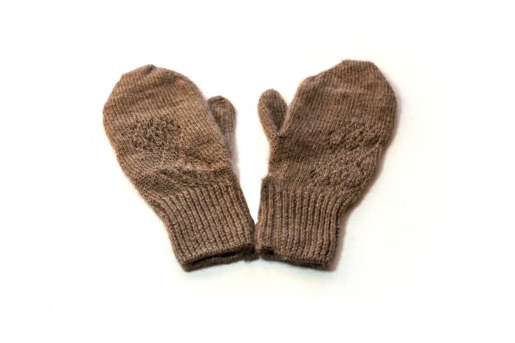natural colored canadian muskox wool mittens
