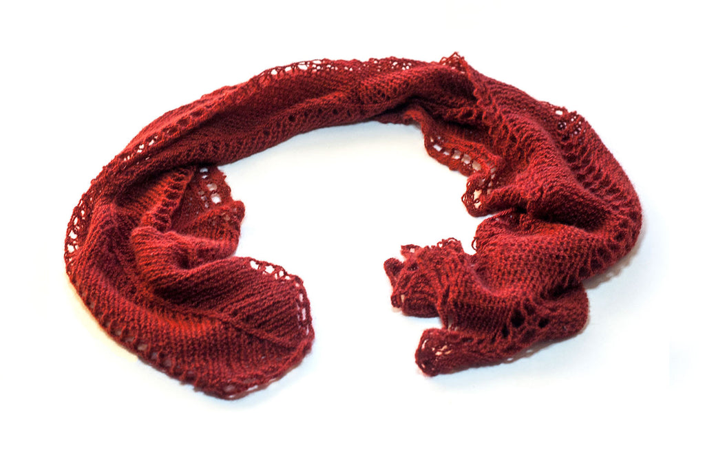 qiviut red muskox wool scarf